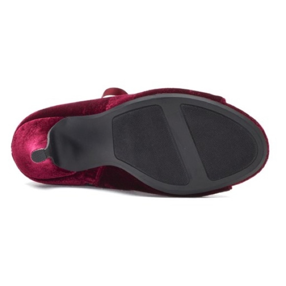 LC Lauren Conrad Black Velvet High Heel Boots - Picture 5 of 7